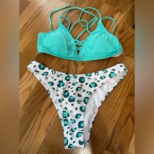 Women’s cupshe bikini green leopard